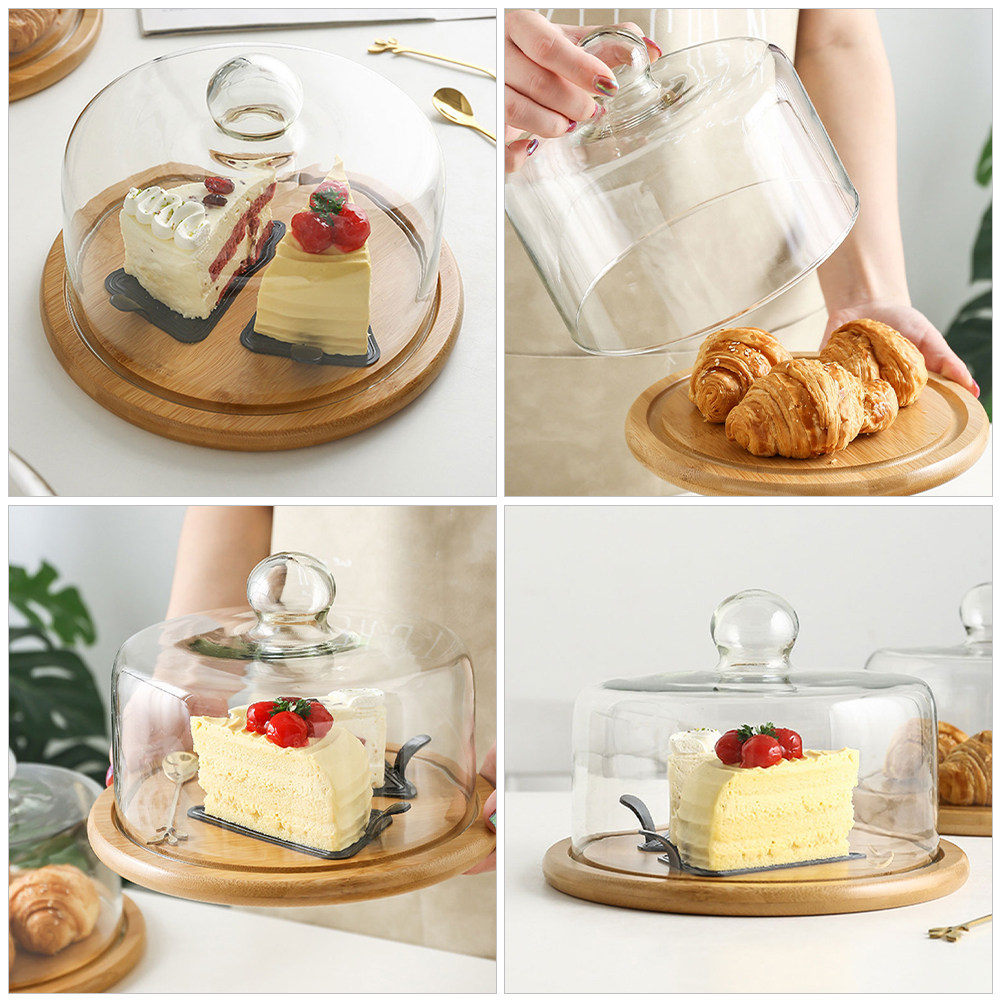 18cmガラス製ケーキドームカバー、透明デザートディスプレイ - Plastic Dome Clear のレビューと価格