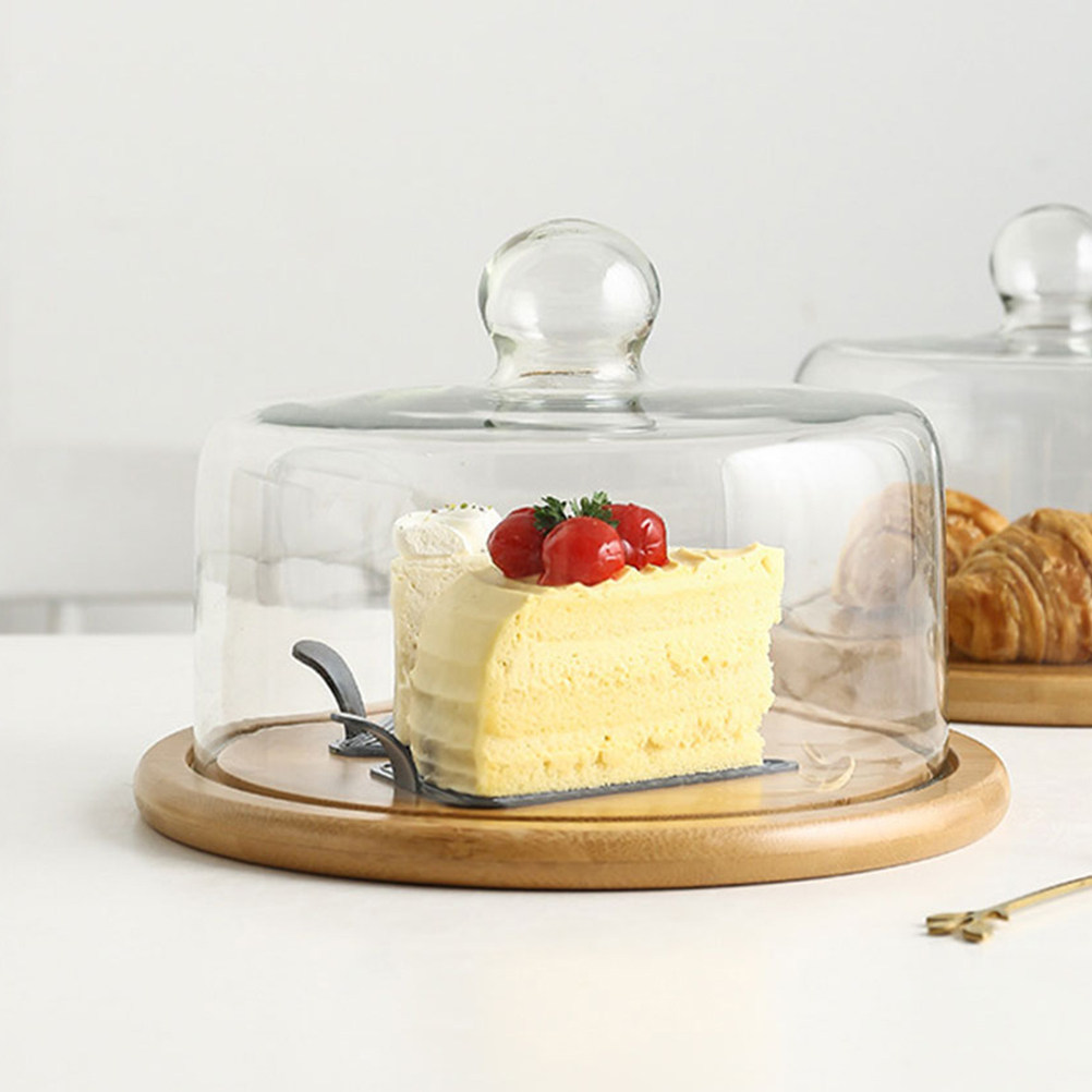 18cmガラス製ケーキドームカバー、透明デザートディスプレイ - Plastic Dome Clear のレビューと価格