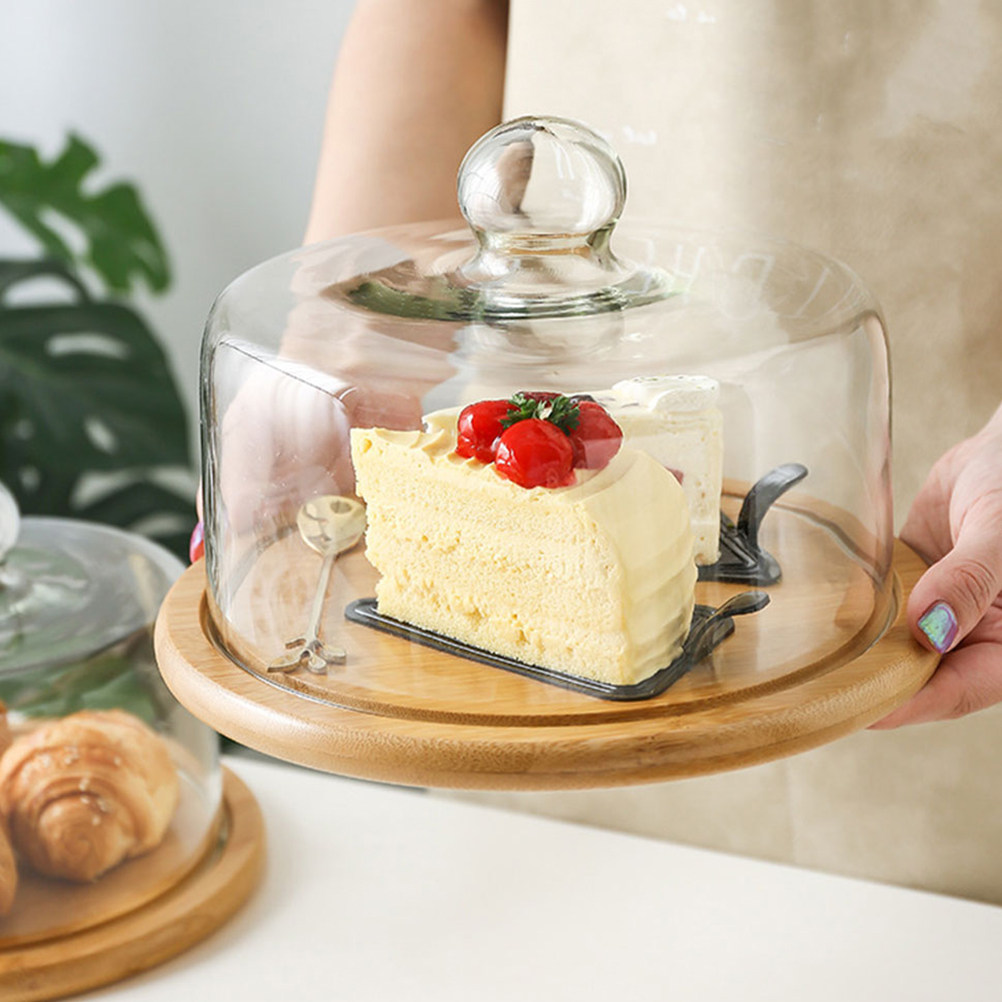 18cmガラス製ケーキドームカバー、透明デザートディスプレイ - Plastic Dome Clear のレビューと価格