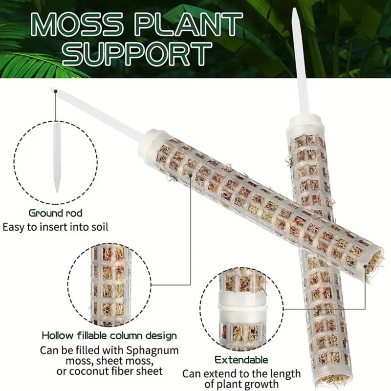 1/2/3個入り 自動給水モス支柱 積み重ね可能な植物スタン - Sphagnum Moss Dry のレビューと価格